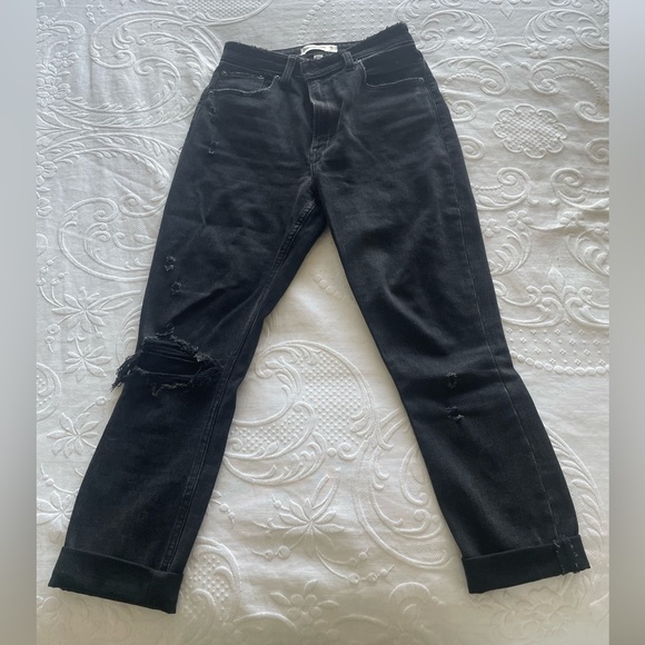 Black boyfriend style/taper jeans - Picture 1 of 3